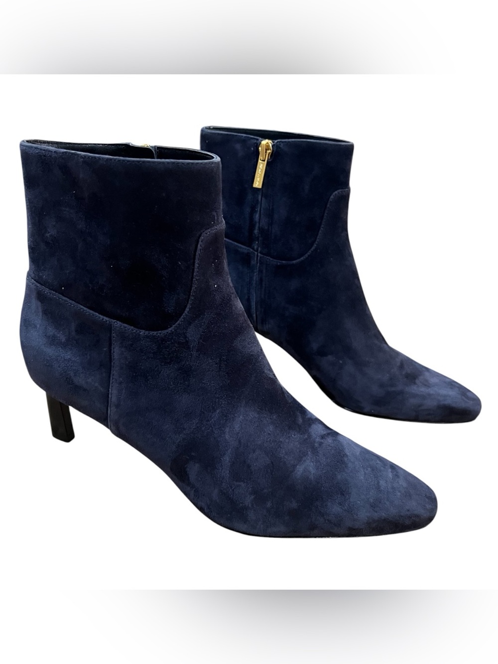 Veronica Beard Kelby Navy Suede Snipped Toe Ankle Boots Size 9.5 NWOB - Picture 2 of 12